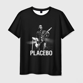 Мужская футболка 3D с принтом Placebo в Петрозаводске, 100% полиэфир | прямой крой, круглый вырез горловины, длина до линии бедер | placebo | альтернативный | брайан молко | инди | индирок | плацебо | рок