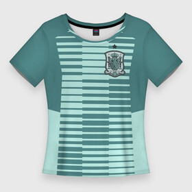 Женская футболка 3D Slim с принтом Испания   форма вратаря   ЧМ 2018 в Петрозаводске,  |  | сборная испании | форма вратаря | футбол | футбольная форма