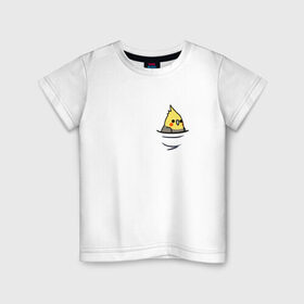 Детская футболка хлопок с принтом Попугай в кармане в Петрозаводске, 100% хлопок | круглый вырез горловины, полуприлегающий силуэт, длина до линии бедер | попугай | птица