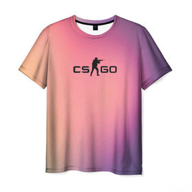 Мужская футболка 3D с принтом CsGo Градиент в Петрозаводске, 100% полиэфир | прямой крой, круглый вырез горловины, длина до линии бедер | cs go | csgo | global offensive | контр страйк | контра