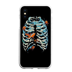 Чехол для iPhone XS Max матовый с принтом Ребра из Воды в Петрозаводске, Силикон | Область печати: задняя сторона чехла, без боковых панелей | анатомия | вода | океан | рыбы | скелет