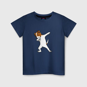 Детская футболка хлопок с принтом джек победитель в Петрозаводске, 100% хлопок | круглый вырез горловины, полуприлегающий силуэт, длина до линии бедер | джек | джек рассел | рассел | терьер