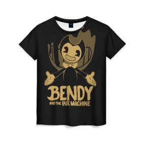 Женская футболка 3D с принтом Bendy and the ink machine (20) в Петрозаводске, 100% полиэфир ( синтетическое хлопкоподобное полотно) | прямой крой, круглый вырез горловины, длина до линии бедер | bendy | bendy and the ink machine | game | horror | ink | machine | trend | video game