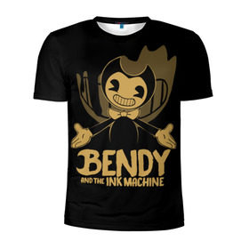 Мужская футболка 3D спортивная с принтом Bendy and the ink machine (20) в Петрозаводске, 100% полиэстер с улучшенными характеристиками | приталенный силуэт, круглая горловина, широкие плечи, сужается к линии бедра | bendy | bendy and the ink machine | game | horror | ink | machine | trend | video game