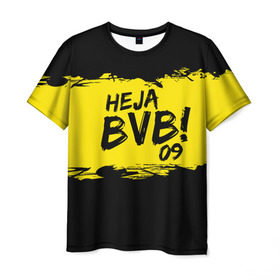 Мужская футболка 3D с принтом Borussia Dortmund FC в Петрозаводске, 100% полиэфир | прямой крой, круглый вырез горловины, длина до линии бедер | 09 | bvb | heja | боруссия | германия | дортмунд | клуб | фк | футбол | футбольный