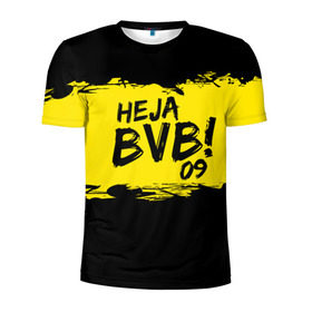 Мужская футболка 3D спортивная с принтом Borussia Dortmund FC в Петрозаводске, 100% полиэстер с улучшенными характеристиками | приталенный силуэт, круглая горловина, широкие плечи, сужается к линии бедра | Тематика изображения на принте: 09 | bvb | heja | боруссия | германия | дортмунд | клуб | фк | футбол | футбольный