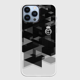 Чехол для iPhone 13 Pro Max с принтом Real Madrid Geometry Sport в Петрозаводске,  |  | abstraction | championship | fc | football | footer | polygon | real madrid | soccer | socker | sport | абстракция | одежда | спорт | спортивный | униформа | футбол | футбольный клуб | чемпионат