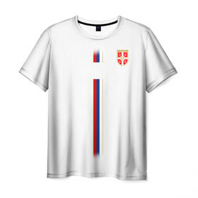 Мужская футболка 3D с принтом Сборная Сербии WC 2018 в Петрозаводске, 100% полиэфир | прямой крой, круглый вырез горловины, длина до линии бедер | 