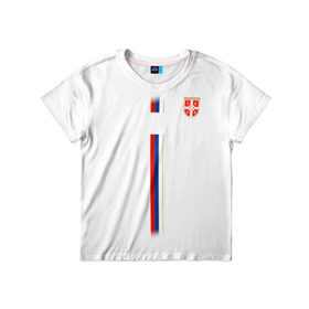 Детская футболка 3D с принтом Сборная Сербии WC 2018 в Петрозаводске, 100% гипоаллергенный полиэфир | прямой крой, круглый вырез горловины, длина до линии бедер, чуть спущенное плечо, ткань немного тянется | Тематика изображения на принте: 