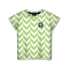 Детская футболка 3D с принтом Домашняя форма сборной Нигерии в Петрозаводске, 100% гипоаллергенный полиэфир | прямой крой, круглый вырез горловины, длина до линии бедер, чуть спущенное плечо, ткань немного тянется | чемпионат по футболу