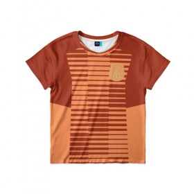 Детская футболка 3D с принтом Форма вратаря Мексики в Петрозаводске, 100% гипоаллергенный полиэфир | прямой крой, круглый вырез горловины, длина до линии бедер, чуть спущенное плечо, ткань немного тянется | 