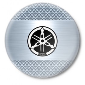 Значок с принтом YAMAHA в Петрозаводске,  металл | круглая форма, металлическая застежка в виде булавки | 