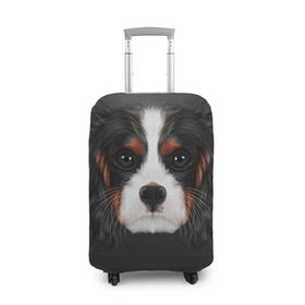 Чехол для чемодана 3D с принтом Cavalier King Charles в Петрозаводске, 86% полиэфир, 14% спандекс | двустороннее нанесение принта, прорези для ручек и колес | голова | собака | спаниель