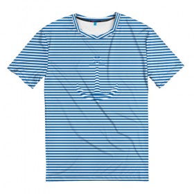 Мужская футболка 3D с принтом Тельняшка Якорь в Петрозаводске, 100% полиэфир | прямой крой, круглый вырез горловины, длина до линии бедер | anchor | marine | original | vest | дизайнерская | морская | оригинальная | полоска | тельняшка | якорь