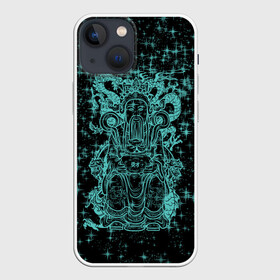 Чехол для iPhone 13 mini с принтом Нефритовый Будда в Петрозаводске,  |  | Тематика изображения на принте: блеск | звезды | китай | нефрит | прикольные | традиция | храм | шанхай | яркие