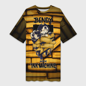 Платье-футболка 3D с принтом Bendy and the ink machine (26) в Петрозаводске,  |  | Тематика изображения на принте: bendy | bendy and the ink machine | game | horror | ink | machine | trend | video game