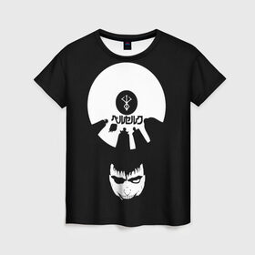 Женская футболка 3D с принтом Hand of God в Петрозаводске, 100% полиэфир ( синтетическое хлопкоподобное полотно) | прямой крой, круглый вырез горловины, длина до линии бедер | берсерк | гатс | гриффитс | рука бога | черный мечник