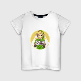 Детская футболка хлопок с принтом The Legend of Zelda в Петрозаводске, 100% хлопок | круглый вырез горловины, полуприлегающий силуэт, длина до линии бедер | Тематика изображения на принте: legend of zelda | зельда | линк