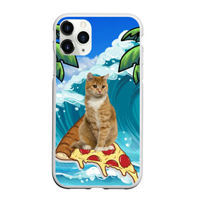 Чехол для iPhone 11 Pro матовый с принтом Сёрфинг на Пицце в Петрозаводске, Силикон |  | cat | palm | pizza | surfing | wave | волна | животное | кот | пальмы | пицца | серфинг