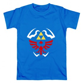 Мужская футболка хлопок с принтом The Legend of Zelda в Петрозаводске, 100% хлопок | прямой крой, круглый вырез горловины, длина до линии бедер, слегка спущенное плечо. | 