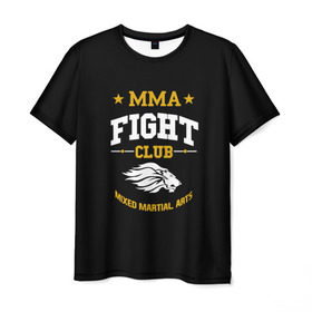 Мужская футболка 3D с принтом MMA Fight Club в Петрозаводске, 100% полиэфир | прямой крой, круглый вырез горловины, длина до линии бедер | ufc | бои | бои без правил | бойцы мма | мма | смешанные единоборства | юфс