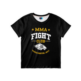 Детская футболка 3D с принтом MMA Fight Club в Петрозаводске, 100% гипоаллергенный полиэфир | прямой крой, круглый вырез горловины, длина до линии бедер, чуть спущенное плечо, ткань немного тянется | ufc | бои | бои без правил | бойцы мма | мма | смешанные единоборства | юфс