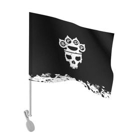 Флаг для автомобиля с принтом Five Finger Death Punch в Петрозаводске, 100% полиэстер | Размер: 30*21 см | 5fdp | alternative | ffdp | groove | metal | metall | rock | альтернатива | грув | группа | метал | рок | череп