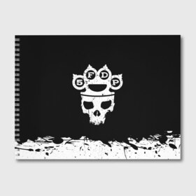 Альбом для рисования с принтом Five Finger Death Punch в Петрозаводске, 100% бумага
 | матовая бумага, плотность 200 мг. | Тематика изображения на принте: 5fdp | alternative | ffdp | groove | metal | metall | rock | альтернатива | грув | группа | метал | рок | череп