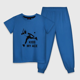 Детская пижама хлопок с принтом Kiss My Ace в Петрозаводске, 100% хлопок |  брюки и футболка прямого кроя, без карманов, на брюках мягкая резинка на поясе и по низу штанин
 | теннис