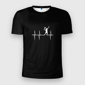 Мужская футболка 3D спортивная с принтом Теннис в Петрозаводске, 100% полиэстер с улучшенными характеристиками | приталенный силуэт, круглая горловина, широкие плечи, сужается к линии бедра | tennis