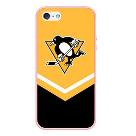 Чехол для iPhone 5/5S матовый с принтом Pittsburgh Penguins (Форма 1) в Петрозаводске, Силикон | Область печати: задняя сторона чехла, без боковых панелей | питтсбург пингвинз