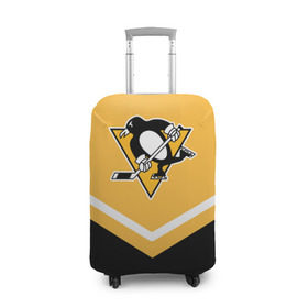 Чехол для чемодана 3D с принтом Pittsburgh Penguins (Форма 1) в Петрозаводске, 86% полиэфир, 14% спандекс | двустороннее нанесение принта, прорези для ручек и колес | питтсбург пингвинз