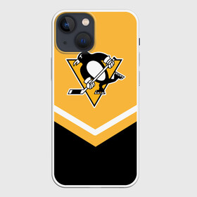 Чехол для iPhone 13 mini с принтом Pittsburgh Penguins (Форма 1) в Петрозаводске,  |  | Тематика изображения на принте: питтсбург пингвинз