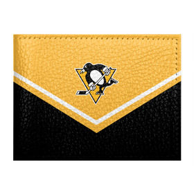 Обложка для студенческого билета с принтом Pittsburgh Penguins (Форма 1) в Петрозаводске, натуральная кожа | Размер: 11*8 см; Печать на всей внешней стороне | питтсбург пингвинз