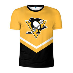 Мужская футболка 3D спортивная с принтом Pittsburgh Penguins (Форма 1) в Петрозаводске, 100% полиэстер с улучшенными характеристиками | приталенный силуэт, круглая горловина, широкие плечи, сужается к линии бедра | Тематика изображения на принте: питтсбург пингвинз