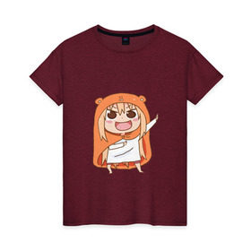 Женская футболка хлопок с принтом Umaru Chan в Петрозаводске, 100% хлопок | прямой крой, круглый вырез горловины, длина до линии бедер, слегка спущенное плечо | anime | аниме | анимэ | умару