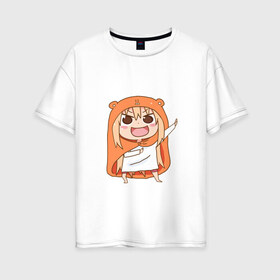 Женская футболка хлопок Oversize с принтом Umaru Chan в Петрозаводске, 100% хлопок | свободный крой, круглый ворот, спущенный рукав, длина до линии бедер
 | anime | аниме | анимэ | умару