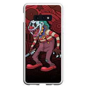 Чехол для Samsung S10E с принтом Злой клоун в Петрозаводске, Силикон | Область печати: задняя сторона чехла, без боковых панелей | зло | смех | цирк