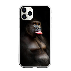 Чехол для iPhone 11 Pro Max матовый с принтом Горилла в Петрозаводске, Силикон |  | горилла | животные | обезьяна | прикол | природа | смешно | юмор | язык