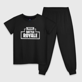 Детская пижама хлопок с принтом Fortnite Battle Royale Logo в Петрозаводске, 100% хлопок |  брюки и футболка прямого кроя, без карманов, на брюках мягкая резинка на поясе и по низу штанин
 | 