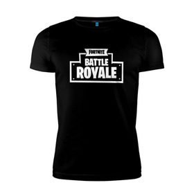 Мужская футболка премиум с принтом Fortnite Battle Royale Logo в Петрозаводске, 92% хлопок, 8% лайкра | приталенный силуэт, круглый вырез ворота, длина до линии бедра, короткий рукав | 