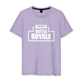 Мужская футболка хлопок с принтом Fortnite Battle Royale Logo в Петрозаводске, 100% хлопок | прямой крой, круглый вырез горловины, длина до линии бедер, слегка спущенное плечо. | 