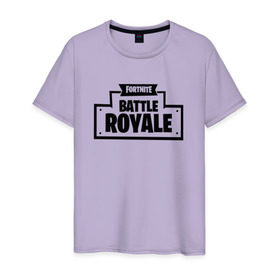 Мужская футболка хлопок с принтом Fortnite Battle Royale Logo в Петрозаводске, 100% хлопок | прямой крой, круглый вырез горловины, длина до линии бедер, слегка спущенное плечо. | 