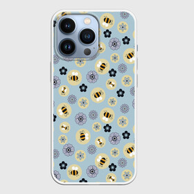Чехол для iPhone 13 Pro с принтом Пчелки в Петрозаводске,  |  | пчелки | пчелы | цветы