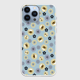 Чехол для iPhone 13 Pro Max с принтом Пчелки в Петрозаводске,  |  | пчелки | пчелы | цветы