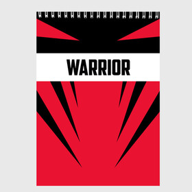 Скетчбук с принтом Warrior в Петрозаводске, 100% бумага
 | 48 листов, плотность листов — 100 г/м2, плотность картонной обложки — 250 г/м2. Листы скреплены сверху удобной пружинной спиралью | warrior | воин | спортсмен