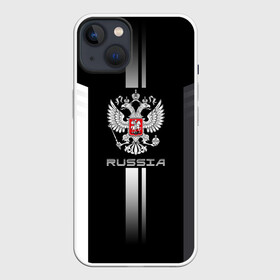 Чехол для iPhone 13 с принтом Russia в Петрозаводске,  |  | ru | rus | герб | двуглавый | знак | империя | надпись | орел | патриот | российская | российский | россия | русич | русская | русский | русь | рф | символ | страна | федерация | флаг | флага | цвета