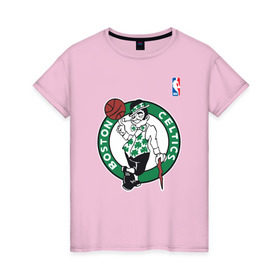 Женская футболка хлопок с принтом Boston celtics в Петрозаводске, 100% хлопок | прямой крой, круглый вырез горловины, длина до линии бедер, слегка спущенное плечо | boston celtics | nba | баскетбол | бостон селтикс