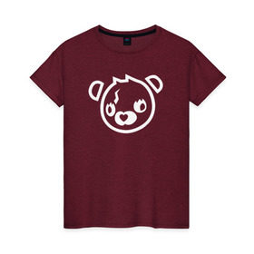 Женская футболка хлопок с принтом Cuddle Bear в Петрозаводске, 100% хлопок | прямой крой, круглый вырез горловины, длина до линии бедер, слегка спущенное плечо | battle royale | fortnite | lama | батл рояль | лама | медведь | фортнайт