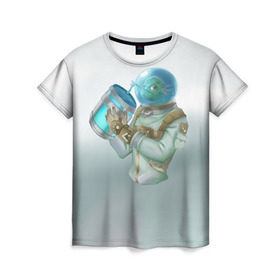 Женская футболка 3D с принтом Левиафан в Петрозаводске, 100% полиэфир ( синтетическое хлопкоподобное полотно) | прямой крой, круглый вырез горловины, длина до линии бедер | 